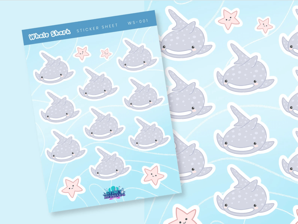 whale shark sticker sheet